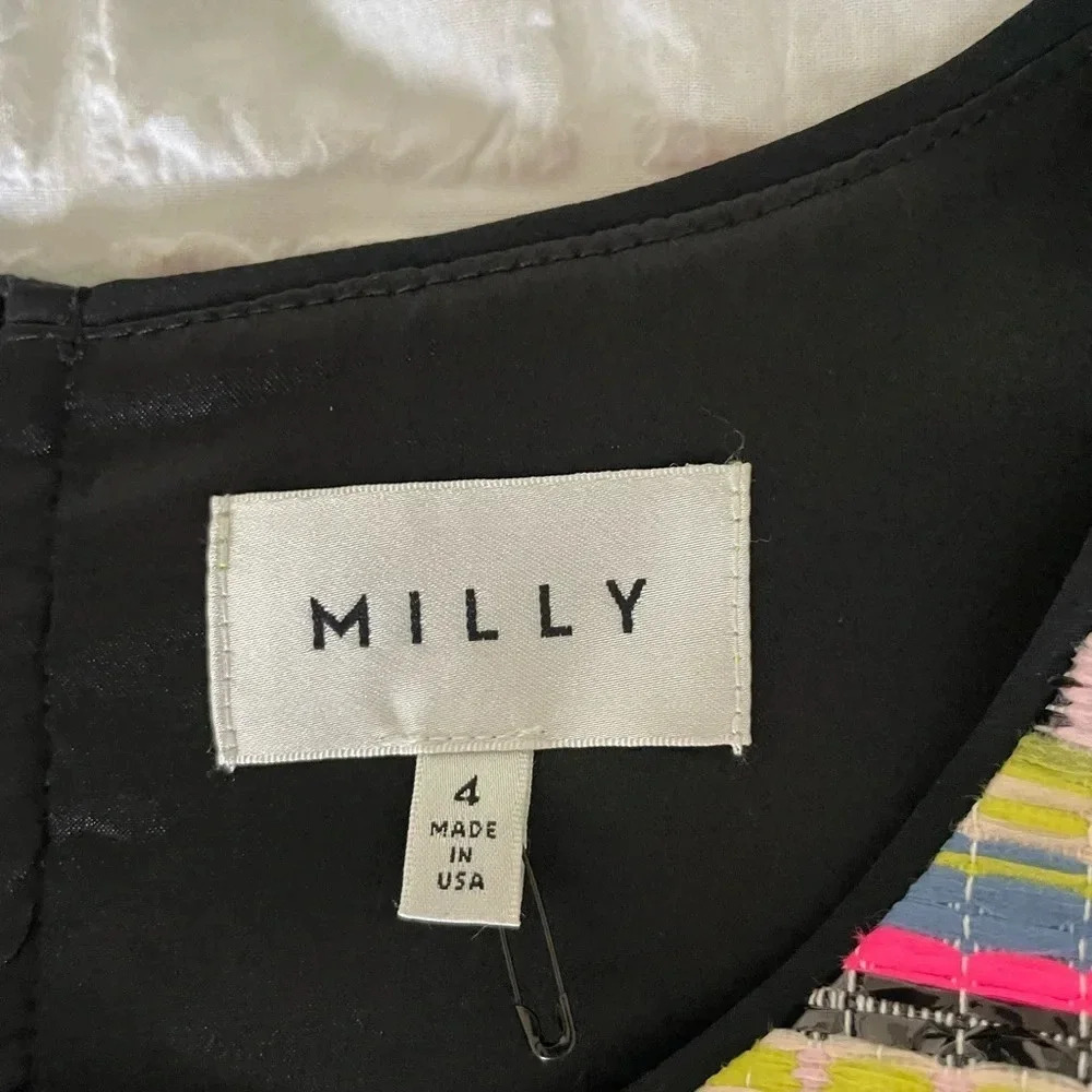 Milly Raffia neon tweed mini dress - Picture 6 of 11